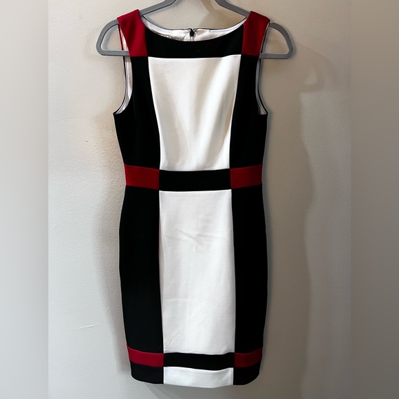 Maggy London Red Black White Colorblock Dress - Picture 2 of 4
